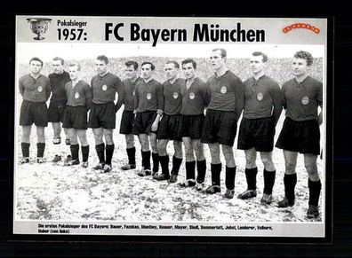 FC Bayern München Mannschaftskarte DFB Pokalsieger 1957