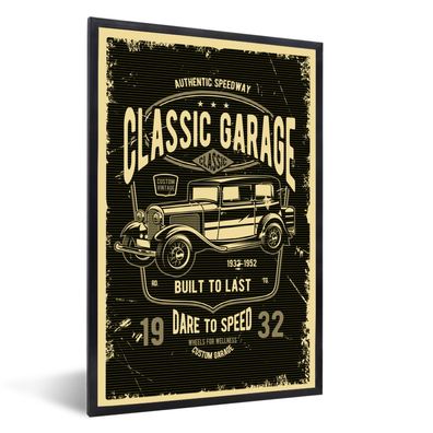 Poster - 80x120 cm - Mancave - Auto - Retro - Garage