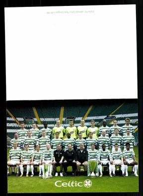 Original Mannshaftskarte Celtic Glasgow 2003-04 Druck Signiert + G 35636