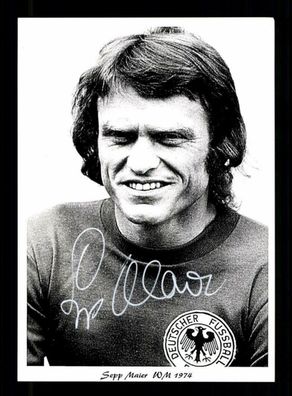 Sepp Maier Autogrammkarte DFB Weltmeister 1974 Original Signiert + 3