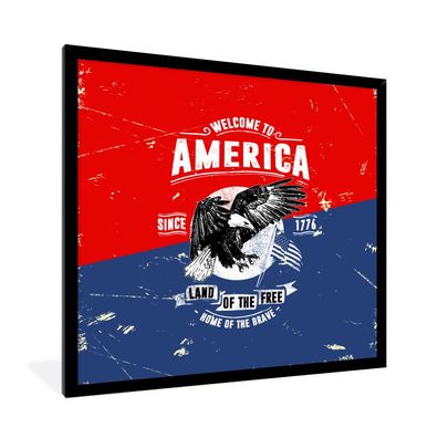 Poster - 40x40 cm - Jahrgang - Vogel - Amerika