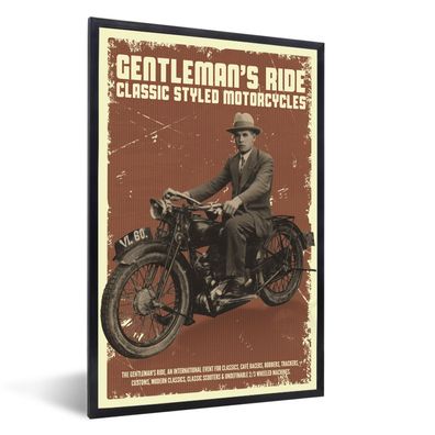 Poster - 20x30 cm - Mancave - Motor - Vintage - Rauchen