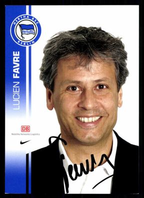 Lucien Favre Autogrammkarte Hertha BSC Berlin 2007-08 Original Signiert+ A 72704
