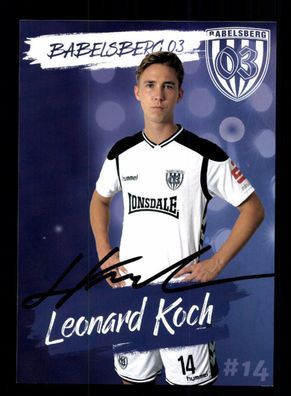 Leonard Koch Autogrammkarte SV Babelsberg 2017-18 Original Signiert + A 222685