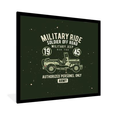 Poster - 40x40 cm - Mancave - Auto - Jeep - Oldtimer