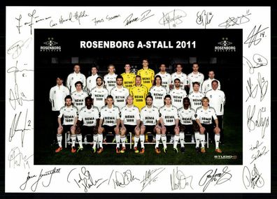 Mannschaftskarte Rosenborg Trondheim 2011 Druck Unterschriften + G 35129