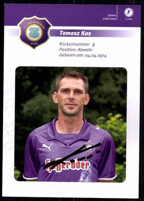 Tomasz Kos Autogrammkarte Erzgebirge Aue 2008/09 Original Signiert + A 222072