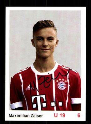 Maximilian Zaiser Autogrammkarte Bayern München U 19 2017-18 Original Signiert