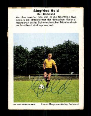 Siegfried Held Borussia Dortmund Sammelkarte 60er Jahre Orig. Sign. # A 222697