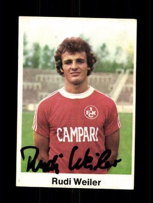 Rudi Weiler 1 FC Kaiserslautern Bergmann Sammelbild 1976-77 Original Signiert