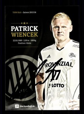 Patrick Wiencek Autogrammkarte THW Kiel 2015-16 Original Handball + A165442