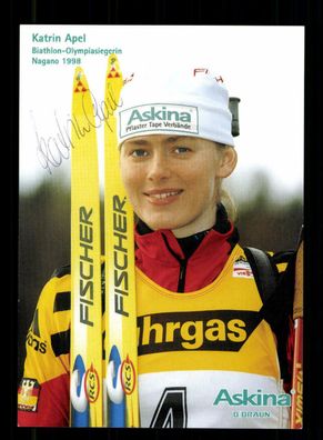 Katrin Apel Autogrammkarte Original Signiert Biathlon + A 221594
