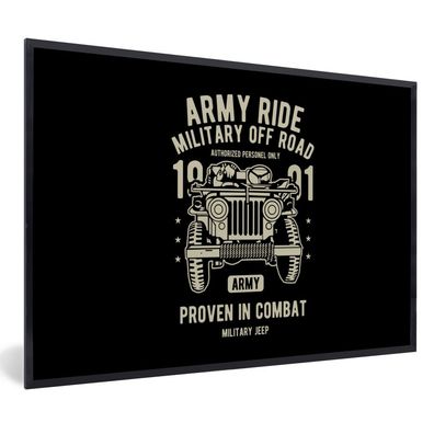 Poster - 30x20 cm - Mancave - Armee - Auto - Oldtimer