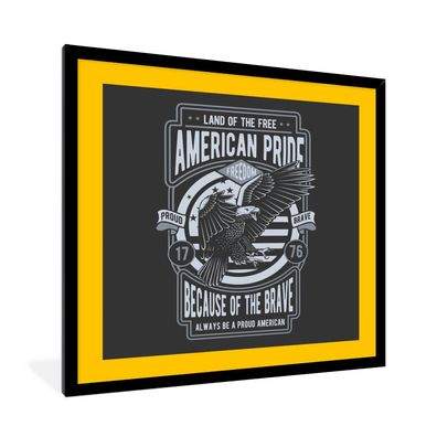 Poster - 40x40 cm - Amerika - Vogel - Jahrgang