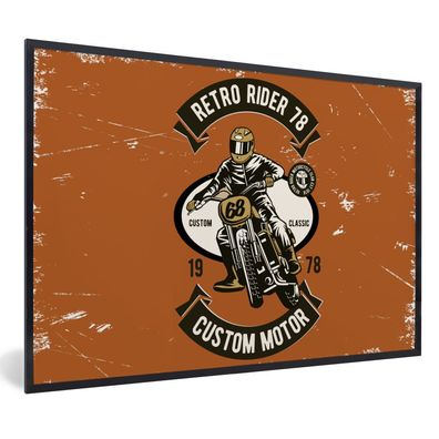 Poster - 120x80 cm - Motorrad - Retro - Angebot