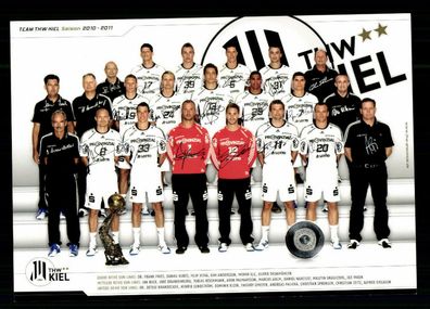 Original Handball Mannschaftskarte THW Kiel 2010-11 Druck Signiert + G 35641
