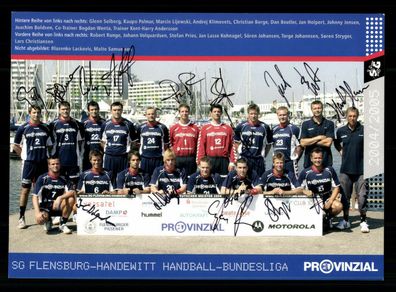 Mannschaftskarte SG Flensburg Handewitt 2004-05 16xOriginal Signiert + G 35769