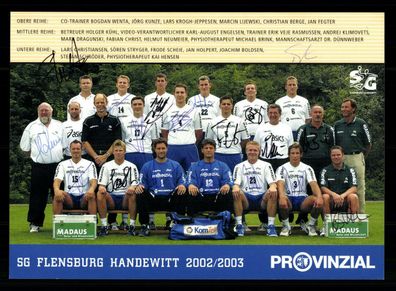 Mannschaftskarte SG Flensburg Handewitt 2002-03 20xOriginal Signiert + G 35771