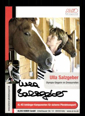 Ulla Salzgeber Autogrammkarte Original Signiert Reiten + A 221681