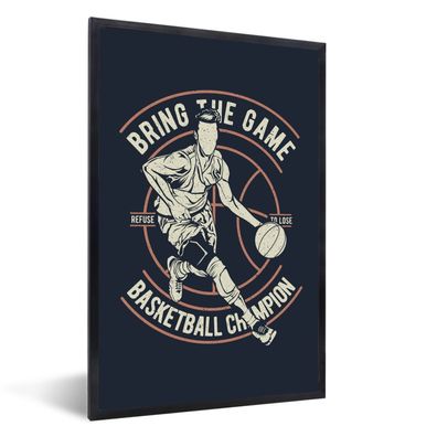 Poster - 80x120 cm - Basketball - Ball - Jahrgang