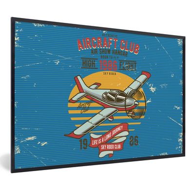 Poster - 60x40 cm - Mancave - Flugzeug - Vintage