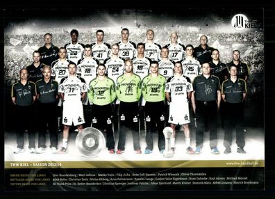 Original Handball Mannschaftskarte THW Kiel 2013-14 Druck Signiert + G 35642