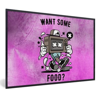 Poster - 90x60 cm - Fernsehen - Lebensmittel - Vintage