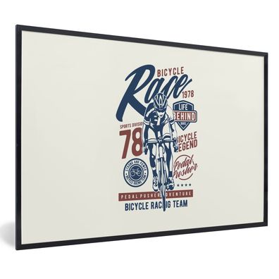 Poster - 60x40 cm - Straßenradsport - Rennen - Vintage