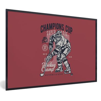 Poster - 120x80 cm - Eishockey-Schlittschuhe - Sport - Vintage