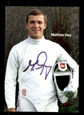 Mathias Gey Autogrammkarte Original Signiert Fechten + A 221579