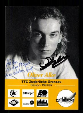 Oliver Alke TTC Zugbrücke Grenzau 1991-92 Signiert Tischtennis + A 221661