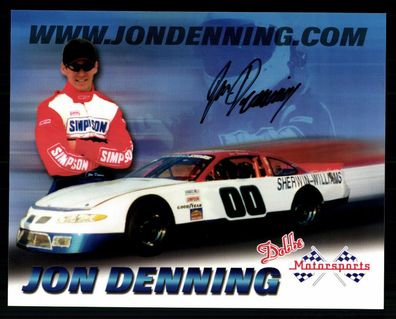 Jon Denning Nascar Fahrer Autogrammkarte Original Sign Motorsport + G 35256