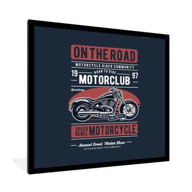 Poster - 40x40 cm - Motorrad - Retro - Angebot