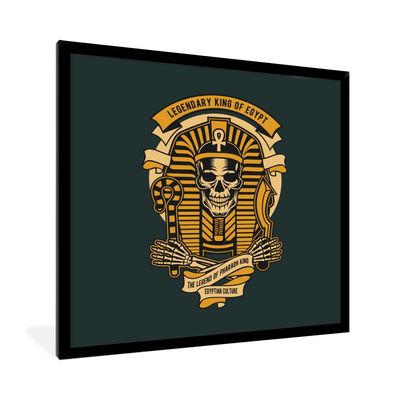 Poster - 40x40 cm - Pharao - Skelett - Ägypten - Retro