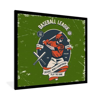 Poster - 40x40 cm - Mancave - Baseball - Sport - Altmodisch
