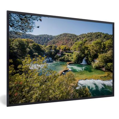 Poster - 30x20 cm - Blick auf die Wälder und Gewässer des Nationalparks Krka