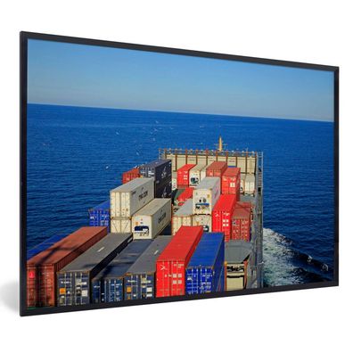 Poster - 120x80 cm - Ostsee - Containerschiff - Boot
