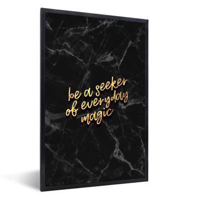Poster - 20x30 cm - Zitate - Magie - Gold - Marmor