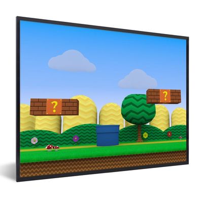 Poster - 40x30 cm - Spiele - Platformer - Landschaft