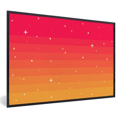 Poster - 30x20 cm - Spiele - Pixel Art - Sterne