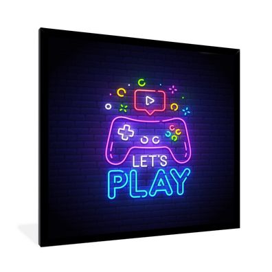 Poster - 40x40 cm - Spiele - Neon - Let's Play