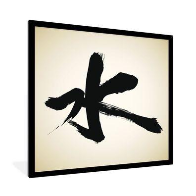 Poster - 40x40 cm - Chinesisches Zeichen für Wasser