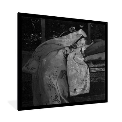 Poster - 40x40 cm - Mädchen im weißen Kimono - Gemälde von George Hendrik