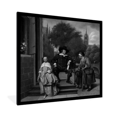 Poster - 40x40 cm - Der Bürgermeister von Delft und seine Tochter - Gemälde von