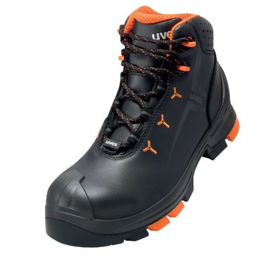 uvex 2 Sicherheits-Stiefel S3 schwarz-orange Arbeitsstiefel ESD-Sohle metallfrei