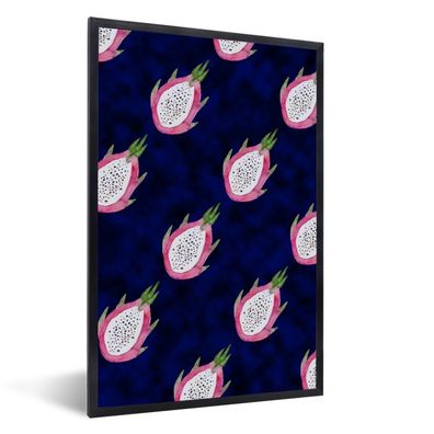 Poster - 20x30 cm - Drachenfrucht - Schwarz