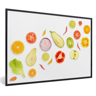 Poster - 30x20 cm - Kopfsalat - Apfel - Weiß