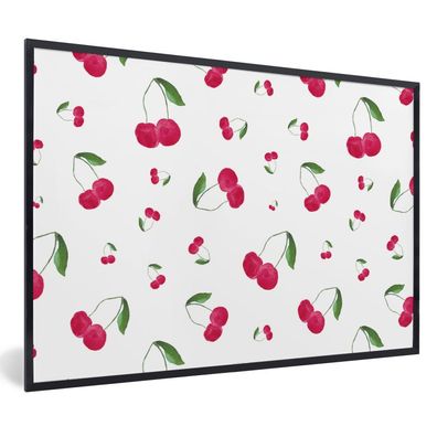 Poster - 120x80 cm - Kirschen - Aquarell - Entwurf