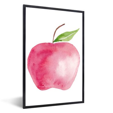 Poster - 20x30 cm - Apfel - Farbe - Weiß