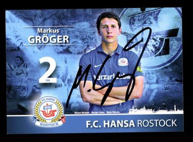 Markus Gröger Autogrammkarte Hansa Rostock 2015-16 Original Signiert + A 166615